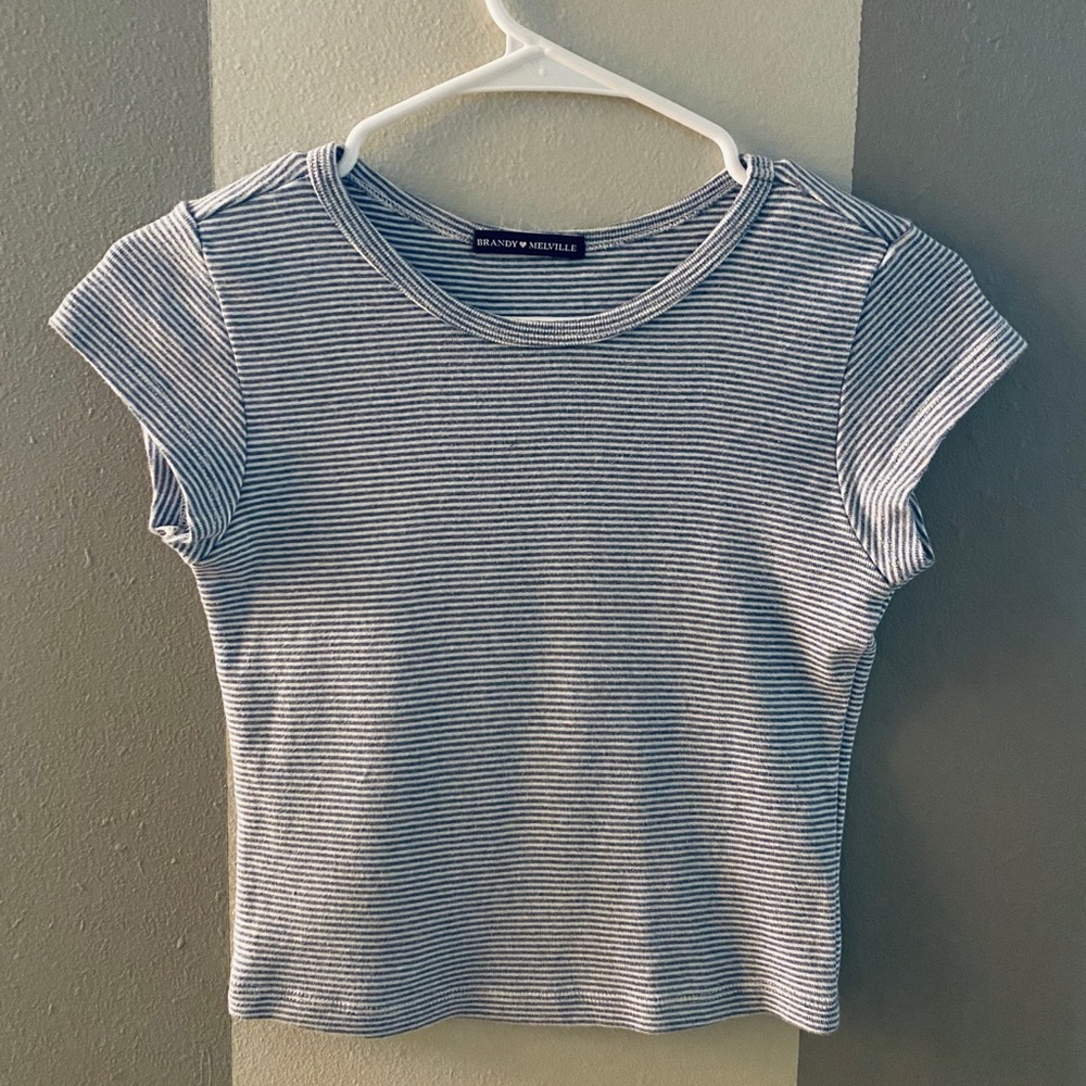 Brandy Melvile blue and white striped T-shirt!